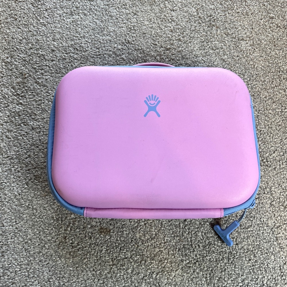 Hydro Flask Insulated Lunch Box Women Small Pink Blue Hard Shell Zip Case